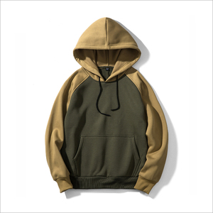 <b>Top</b> Fashion Men's Customized Color Block 100% Cotton Fleece Hoodies with Pocket <b>Raglan</b> Sleeves Thick Heavy OEM - Product Image 6