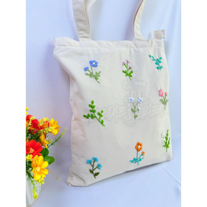 Custom Hand Embroidery Tote Bag Handmade Cotton Canvas Tote for Women from Pakistan Manufacturer's - Product Image 3