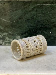 Real Quality Customized Solid Marble Soapstone Carving Pen <b>Stand</b> Exclusive Table Top Pen <b>Holder</b> Latest Design Desk Organizer - Product Image 2