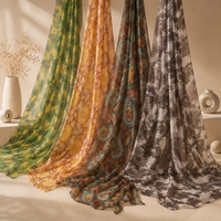 Nouveau tissu en mousseline de soie moelleux, imprimé floral personnalisé, sans MOQ, textile léger pour vêtements féminins, artisanat fait main et coussins