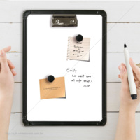 Tableau blanc magnétique miniature à cadre plastique simple face avec plaque en fer, effaçable à sec multicolore, modèle SYH WS-2434THC1