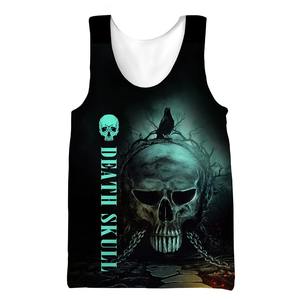 Moto Biker moda personalizada calavera impresa 3D chaleco Unisex verano Casual Tank Tops Halloween Horror Harajuku Streetwear camiseta interior - Product Image 2