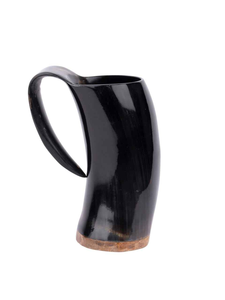 Taza de cuerno de vino vikingo de alta calidad, taza de cuerno de búfalo de cerveza de vino con aspecto brillante y mango tallado, cuerno para beber por Artesanías de lujo - Product Image 2