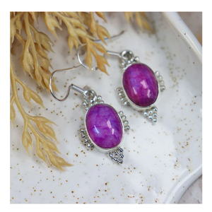 ต่างหูพลอยทับทิมรูปวงรี925เงินสเตอร์ลิงพร้อมตัวเรือนชุบเงินต่างหูแฟชั่นสำหรับปาร์ตี้ของขวัญแต่งงาน - Product Image 5