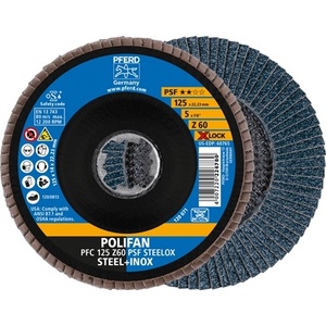 Disco de Láminas Cónico X-LOCK PSF Z STEELOX de Zirconia y Corindón, 125mm, Grano 60, Z HORSE, Paquete de 10 - Product Image 1