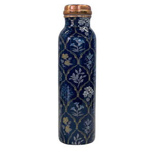 Botella de agua consciente de la salud de cobre puro con acabado brillante, diseño impreso esmaltado de 950ML para gimnasio, Yoga, escuela, oficina, regalos de boda - Product Image 2