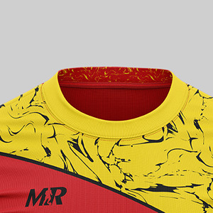 Camiseta deportiva personalizada en rojo | Cuello redondo o cuello en V | Uniformes de equipo para fútbol y entrenamiento - Product Image 2