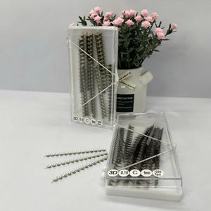 Pestañas Individuales Promade Fans 3D 4D, Caja Suelta, Base Puntiaguda, Negro Mate, Extensiones de Pestañas de Volumen, Suministros de Pelo Sintético - Product Image 1