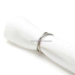 Artisanat à la main fil métallique mince ronds de serviette pour la décoration de table porte-serviettes en argent pour les mariages dîner fêtes décor - Product Image 1