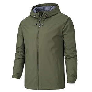 Custom <b>Men</b> Zip-Up Nylon Waterproof <b>Canvas</b> Hooded Windbreaker <b>Jacket</b> with Quick Dry Breathable Features for Outdoor Use - Product Image 6