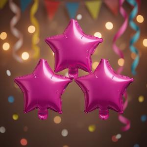 Palloncini a Forma di Stella in Foil Fucsia 10 Pollici per Decorazioni Festive - Product Image 3