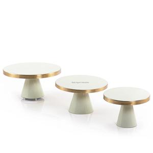 <b>Grey</b> Finished Set of 3 Metal Chocolates Stand Arabic Look Ramadan Eid Decoration Dates Sweet and Dessert Stand - Product Image 3