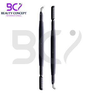 Kit de bigoudi de levage de cils en acier noir avec bâton de permanente de cils crème et peigne de séparation pour extensions de cils - Product Image 3