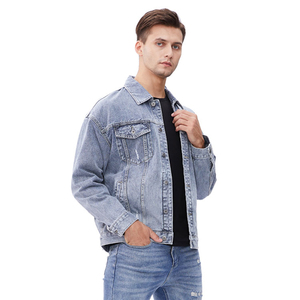 แจ็กเก็ตผ้ายีนส์แบบลำลองสำหรับผู้ชายและสไตล์วินเทจไซส์ใหญ่พิเศษตกแต่งด้วยกระดุม - Product Image 6