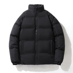 Veste matelassée personnalisée pour hommes avec col montant Veste matelassée coupe-vent personnalisée en coton et polyester épais pour hommes - Product Image 1