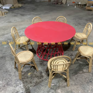 Mesa redonda moderna de ratán para niños hecha a mano, ratán 100% para uso en exteriores y jardín, precio directo de Vietnam para parques y hoteles - Product Image 6