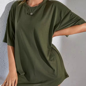 T-shirt d'été surdimensionné personnalisé, respirant et anti-rides à manches courtes en tissu tissé écologique pour femmes de grande taille - Product Image 4