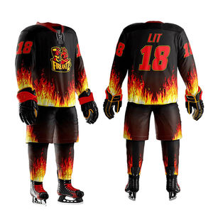 เสื้อฮอกกี้น้ำแข็งแบบมืออาชีพสั่งทำใหม่ปี 2026 ขายส่ง ผลิตจากโพลีเอสเตอร์ 100% ระบายอากาศได้ดี ดีไซน์โดดเด่น พร้อมชื่อทีมและชื่อสั้นๆ - Product Image 1