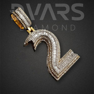 Cadena Cubana Clásica Chapada en Oro con Diamantes Cultivados en Laboratorio de Plata 925 Personalizada de Hip Hop, Dijes Únicos - Product Image 4