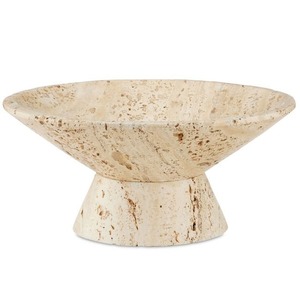 Ensemble de bols décoratifs en travertin de luxe avec bases en bois massif pour la décoration de table basse, style moderne, décoration d'intérieur haut de gamme, best-seller - Product Image 4