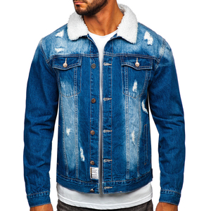 Blouson aviateur personnalisé en coton de couleur unie vintage à col Sherpa pour hommes vestes, vestes pour hommes, veste pour homme vestes en jean - Product Image 1