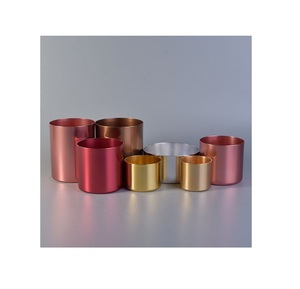 Pots à bougies en métal de luxe avec et sans couvercle pots à bougies vides pots à bougies en cire pour la décoration de la maison cadeaux et fournitures de fête - Product Image 2