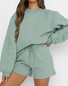 Chaquetas cortas para mujer, conjunto de pantalones cortos de dos piezas para mujer, ropa de invierno, conjuntos de dos piezas, conjuntos de pantalones cortos personalizados para mujer, dos piezas - Product Image 3