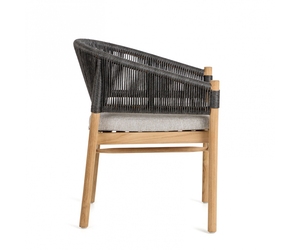 Fauteuil de salle à manger à dossier incurvé avec coussin pour café et mobilier de restaurant - Product Image 2