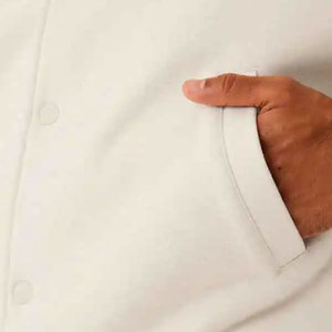 แจ็กเก็ตเบสบอลของผู้ชายเสื้อแจ็กเก็ตสีตัดแขนยาวสีมีสไตล์ - Product Image 4