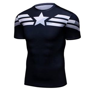 Impresión de alta calidad para hombre gráfico 95 algodón 5 Spandex camisetas de compresión elastano estiramiento transpirable gimnasio Camiseta de manga corta - Product Image 1