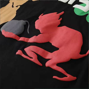 Camiseta 100% Algodón con Estampado Puff de Buena Calidad para Hombre y Mujer, Cuello Redondo, Secado Rápido - Product Image 5