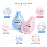 Emballage de poche à bec verseur de forme personnalisée pour échantillon de sérum cosmétique, sachet liquide à dose unique pour soins de la peau