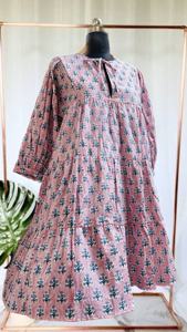 Women's Bohemian Vintage Maxi <b>Dress</b> Designer Summer Cotton Fabric Natural Waistline O-Neck <b>Pockets</b> A-Line Silhouette - Product Image 4