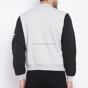 Veste universitaire pour événements universitaires, en coton molletonné, poids moyen, doublure matelassée, panneaux en simili cuir, veste personnalisée - Product Image 2