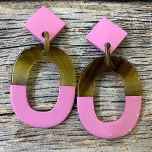 Cute Oval Horn Lacquer Pendant Earrings for <b>Anniversary</b> Occasions Hot Sale 2026 - Product Image 5