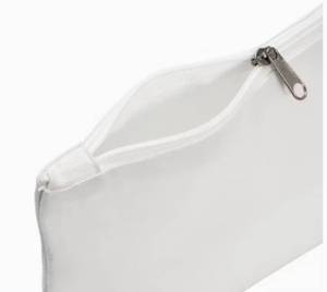 Bolsa de lona de PVC blanca personalizada con patrón de rayas, bolsa de cosméticos impermeable a la moda con cremallera, regalo de papelería para fiesta de maquillaje - Product Image 3