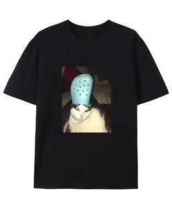 Áo thun in hình mèo ngộ nghĩnh ODM, chấ<span class=keywords><strong>t</strong></span> liệu 100% cotton, kiểu dáng rộng rãi, thời trang đường phố, chấ<span class=keywords><strong>t</strong></span> lượng cao, bán buôn áo thun cho nam nữ - Product Image 2