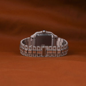 Lujoso reloj de pulsera automático Esfera romana 20mm Acero inoxidable Iced Moissanite Tachonado Diferentes formas Estilo rapero de hip hop - Product Image 3