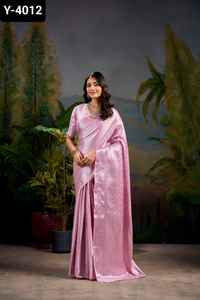 Indian Traditional Wear Fancy Kanjivaram Silk Saree with Zari Weaving Work with Blouse for Wedding and Festival Wear Saree - Product Image 2