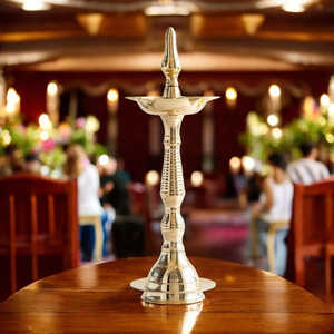 Support/Pilier en laiton pur Indian Art Villa pour Diya/Deepak/Lampe/Lanterne avec design en dôme pour la décoration de la maison Pooja, article cadeau Diwali - Product Image 4