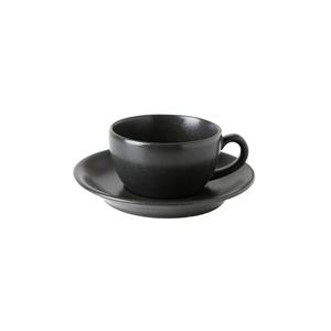 207cc Seasons Minimalist Porcelain Black <b>Tea</b> <b>Cup</b> <b>Set</b> with Saucer 2-Person 04ALM001518 <b>Set</b> - Product Image 2