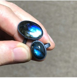 High Quality Blue Flashy Labradorite Gemstone <b>Ring</b> 12x10mm Oval Cabochon Bezel Setting <b>Brass</b> Jewelry Wedding Party Gift for Her - Product Image 1