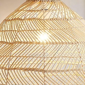 Vente en gros d'abat-jour en rotin fait à la main suspension abat-jour en bambou naturel lustre plafonnier jute matériel du Vietnam - Product Image 3
