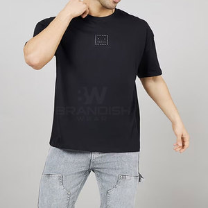 Hecho en el mejor Material Camisetas de diamantes de imitación 100% algodón Ajuste suelto Impreso Personalizado Su propio diseño Camiseta de diamantes de imitación para hombres - Product Image 4