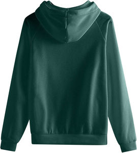 Haute qualité femmes pull décontracté sport deux pièces survêtement couleur unie à manches longues à capuche 100% coton avant Logo - Product Image 5