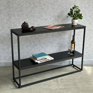 Rubber Wood & Iron Frame <b>Console</b> <b>Table</b> 120x30x85cm Minimalist Design Convertible <b>for</b> <b>Entry</b> Villa Living Room Hotel Bedroom Use - Product Image 2