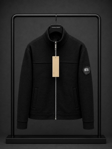 <b>Men's</b> <b>White</b> Cotton Puffer <b>Jacket</b> Stand Collar Zipper Closure Casual Knitted Solid Color Winter Wear Waterproof Nonwoven Front - Product Image 2