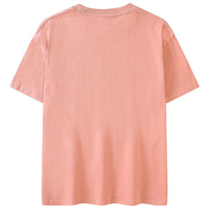 T-shirts pour femmes à épaules tombantes, coupe régulière, nouveau design 2024, col rond, tissu en molleton, couleurs personnalisables, logo, anti-froissement - Product Image 6