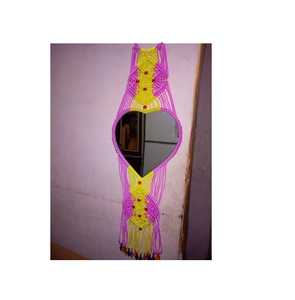 Miroir mural en macramé en forme de cœur Looks à la mode Finition naturelle Décoration de Noël Couleur fantastique Le plus populaire - Product Image 1