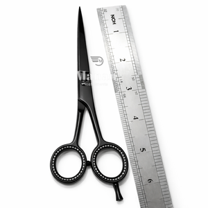 Tijeras de Peluquería Profesionales de Acero Inoxidable Negras para Diestros con Mango Mediano para un Corte y Peinado de Precisión - Product Image 6